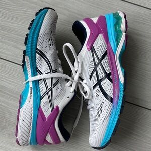 ASICS Women's White, Purple, and Teal Athletic Shoes great condition!! 9 1/2